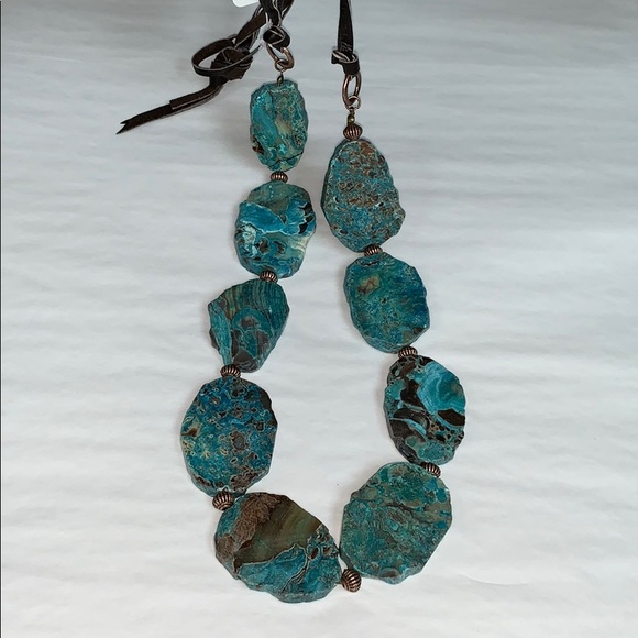 Genuine Ocean Agate Slab Necklace - Picture 3 of 5